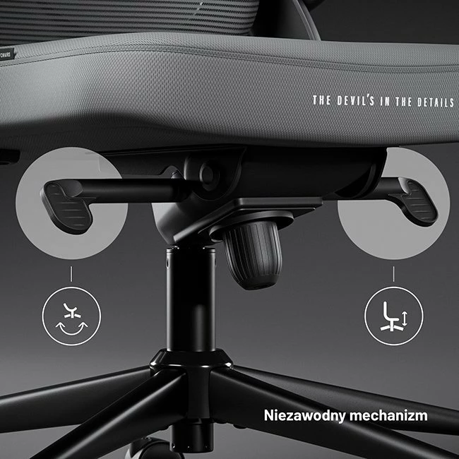Karrige zyre ergonomike Diablo Chairs V-Light, rrjetë mesh, 3D mbështetëse krahu, gri