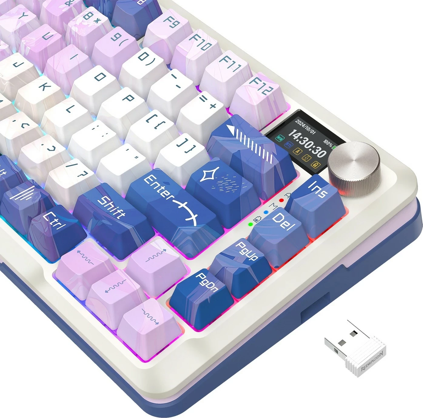 Tastierë mekanike Redragon Flekact Pro K708AK-RGB-PRO, 75%, RGB, wireless/wired, purple