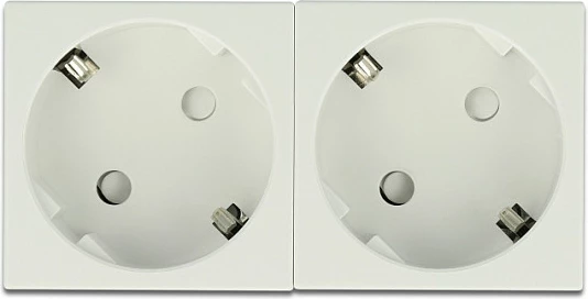 Prizë rryme DeLOCK Easy 45, 2x CEE 7/3, 250V 16A, 45x45 mm, e bardhë (5 copë)