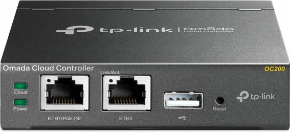 Kontroller cloud për rrjet TP-LINK Omada OC200, PoE, 2x Ethernet, USB, i zi