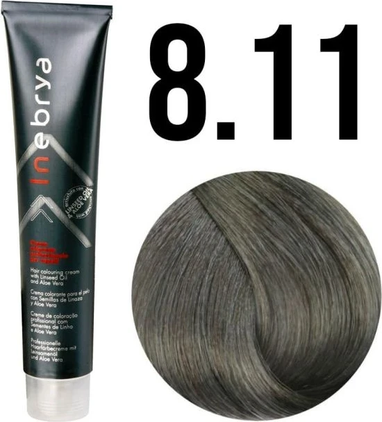 Ngjyrë për flokë Inebrya 8/11 Bionde e qelët hiri intensive, 100 ml