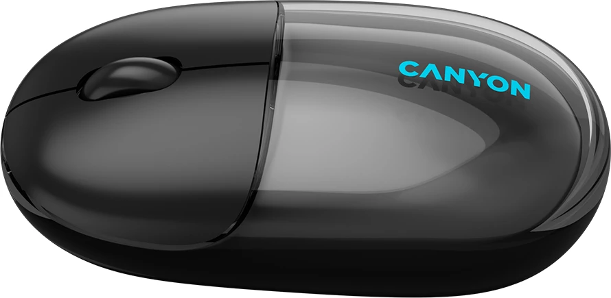 Maus CANYON OnClick 24, Wireless/Bluetooth, 1200 DPI, RGB, 4 butona, transparent/zi