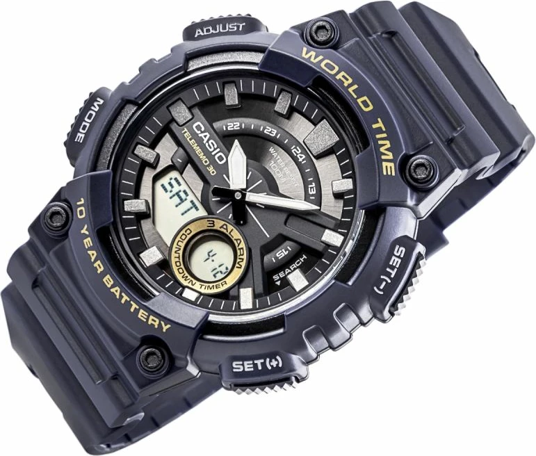 Orë dore për meshkuj CASIO, e zezë