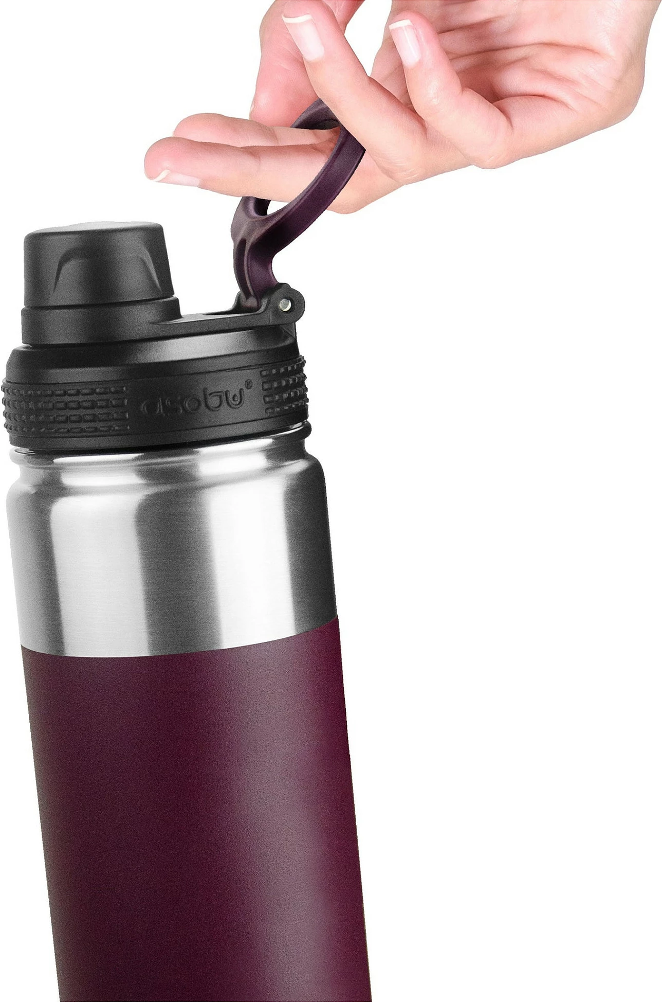 Shishe termike Asobu Alpine Flask, inox e izolume, 530 ml, burgundy