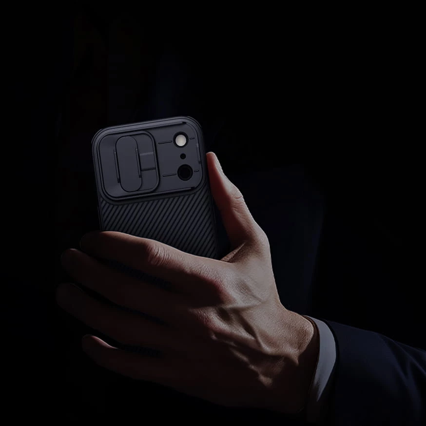 Mbështjellës NILLKIN CamShield Pro për iPhone 17 Pro, i zi