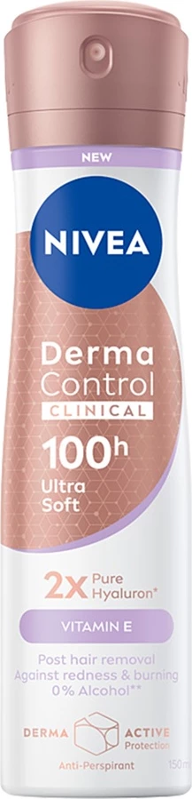 Spray antiperspirant për femra Nivea Derma Control Clinical Ultra Soft, 150ml