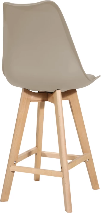 Karrige për bar Gaston, ngjyrë kapuçino, këmbë druri, 48.5x56x104cm