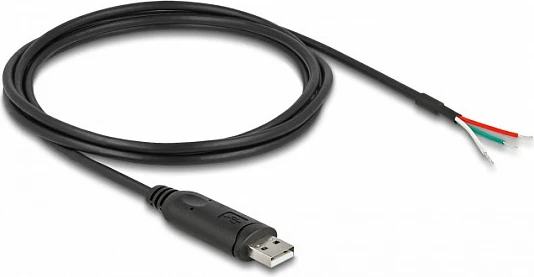 Kabllo adaptor DeLOCK USB-A në RS-485, 2 m, 3 tela të hapur, e zezë