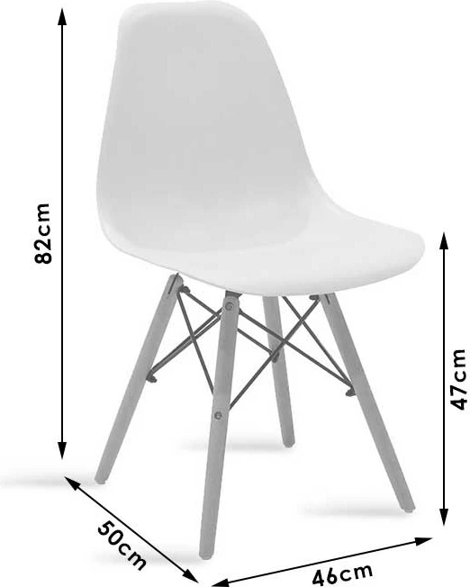 Karrige Julita PP e bardhë-këmbë natyrale 46x50x82cm