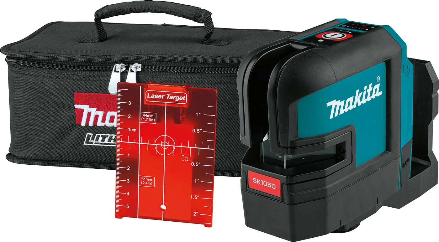 Lazer nivelues me linja kryq Makita SK105DZ, 12V, rreze e kuqe, 25m, vetënivelues, zi/kaltër
