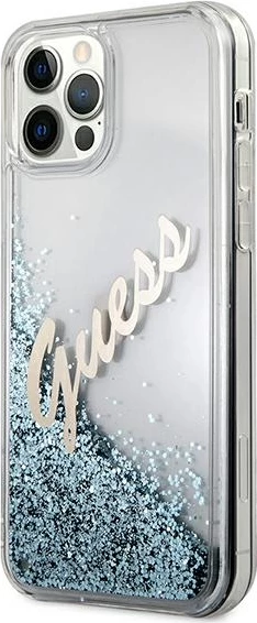 Mbështjellës Guess GUHCP12LGLVSBL për iPhone 12 Pro Max 6.7", Glitter, Blu