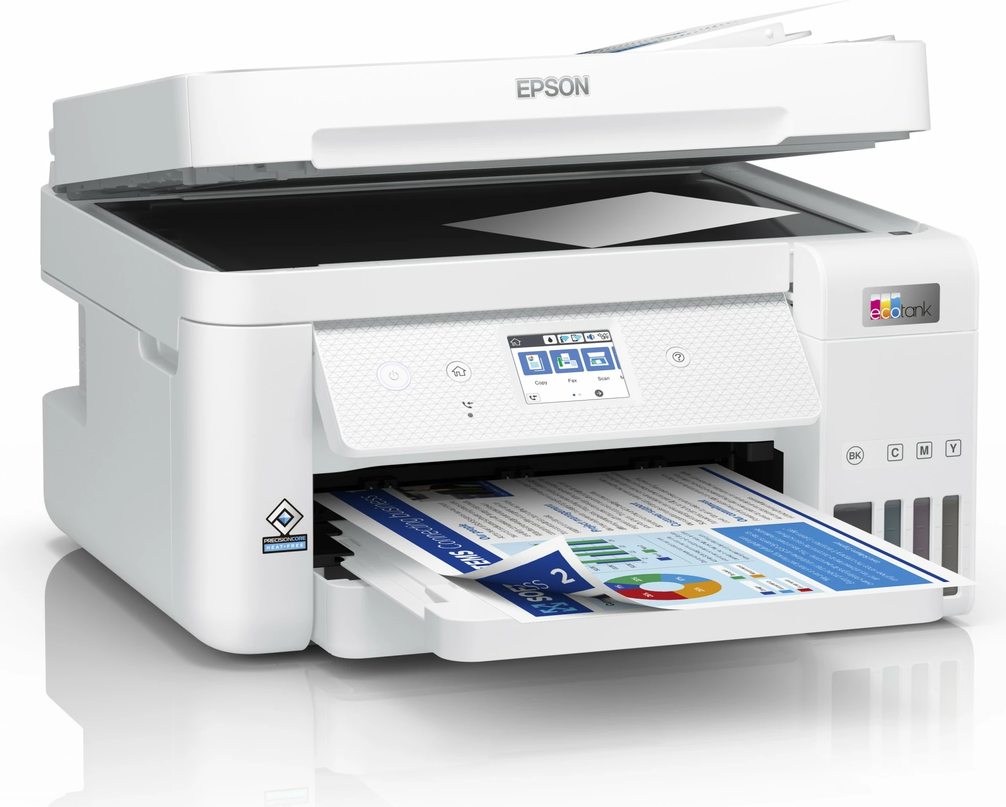 Printer multifunksional Epson EcoTank ET-4856, Wi-Fi, ADF, ekran me prekje, i bardhë