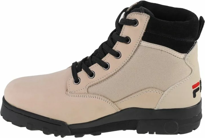 Këpucë Fila Grunge II Mid për femra, ngjyrë bezh dhe e zezë