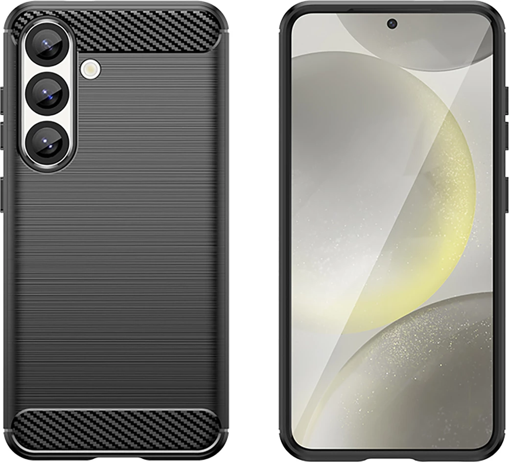 Mbështjellës Hurtel Carbon Case për iPhone 16e, silikon, i zi