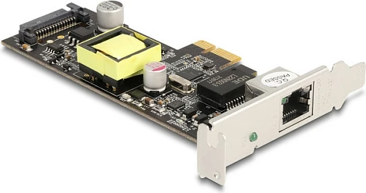 Kartë rrjeti PCIe DeLOCK i225, 1x RJ-45 2.5GbE PoE+, interne, e zezë