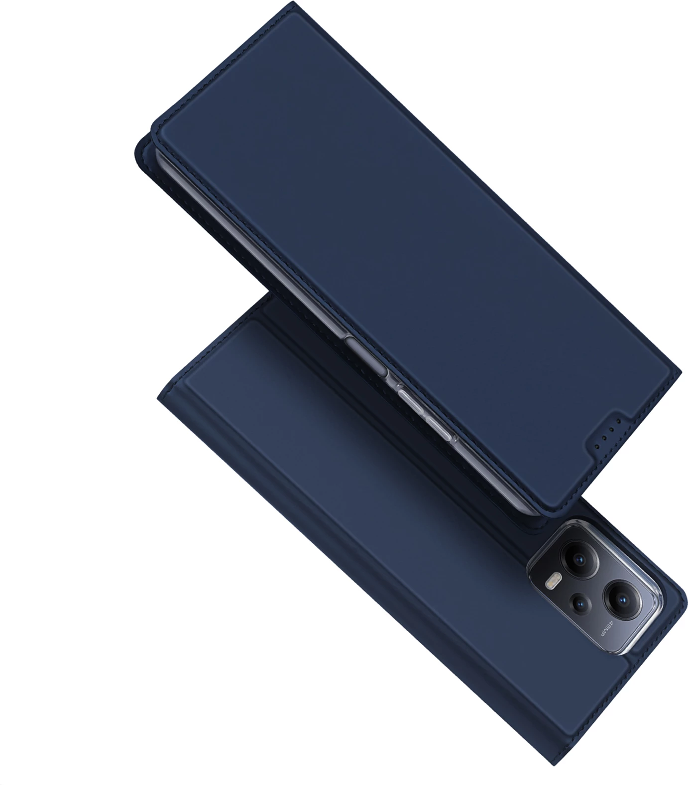 Mbështjellës Dux Ducis Skin Pro për Xiaomi Redmi Note 12 Pro+, me kapak, xhep për kartelë, funksion stand, kaltër