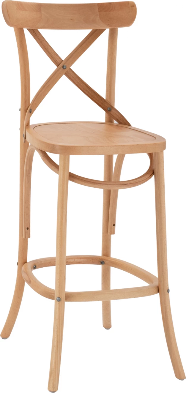 Karrige për bar prej druri, FH8750.01, ngjyrë natyrale, 46x46x109 cm