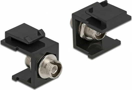 Modul Keystone DeLOCK FC Simplex femër-në-femër, i sheshtë, i zi