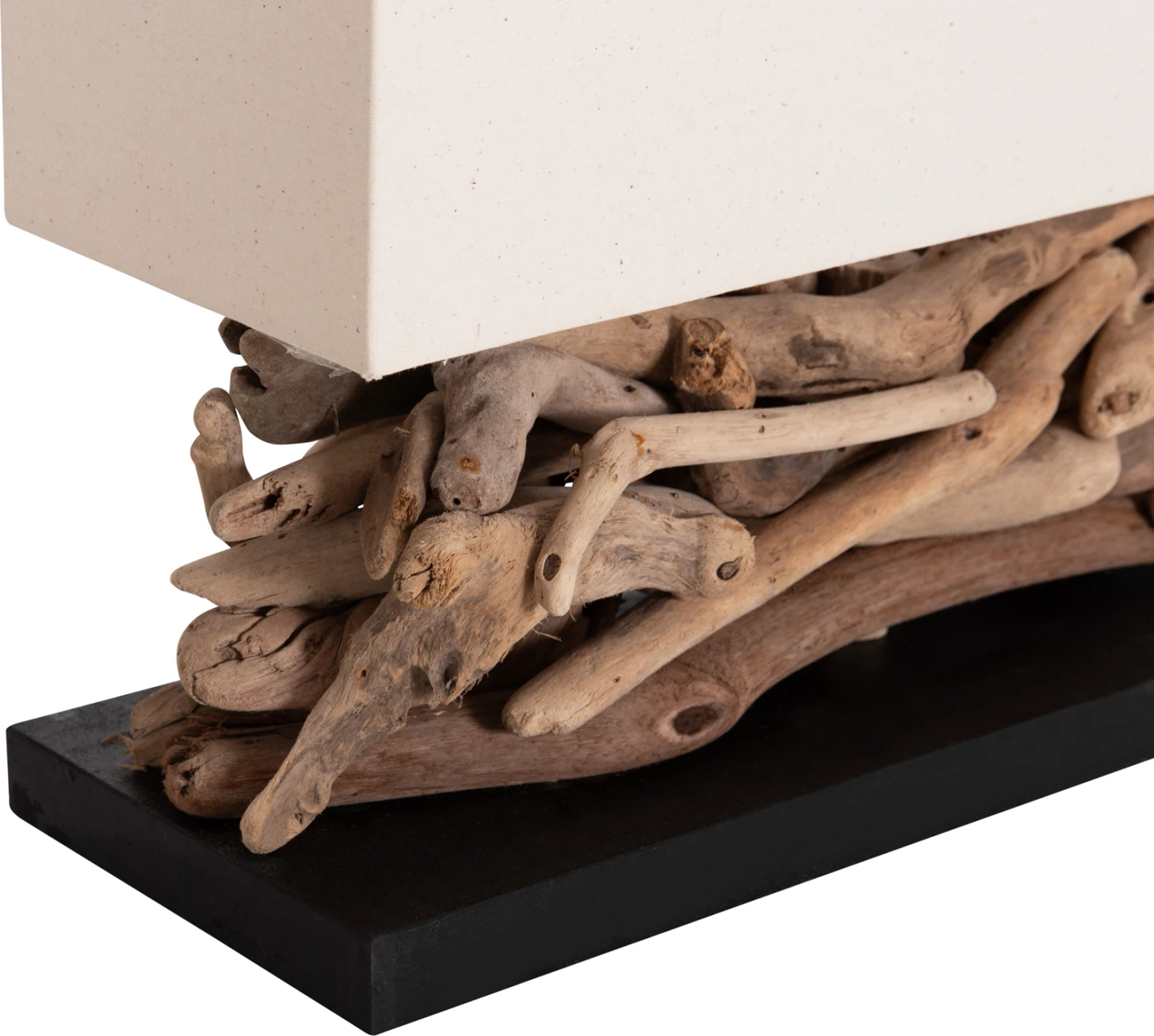 Llambë tavoline drejtkëndëshe TWIGGY, dru bregdeti, kapak i bardhë, 50x16.5x38cm