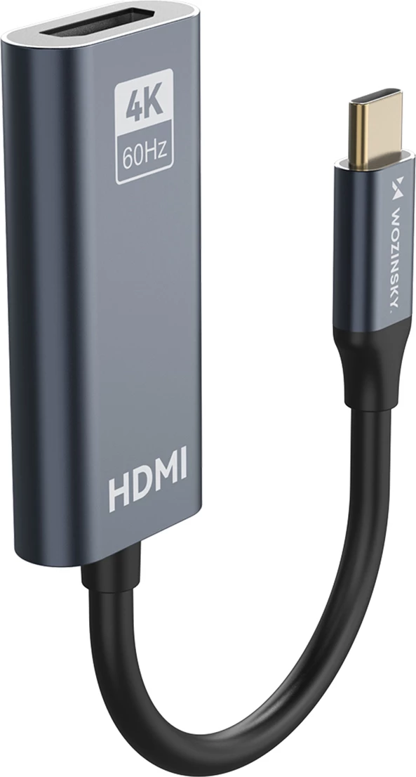 Adapter USB-C në HDMI 4K 60Hz, Wozinsky WACH-01, i zi