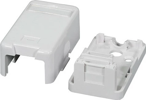 Kuti keystone RJ-45 EFB Elektronik, 1-port, aufputz, me kapak pluhuri, e bardhë