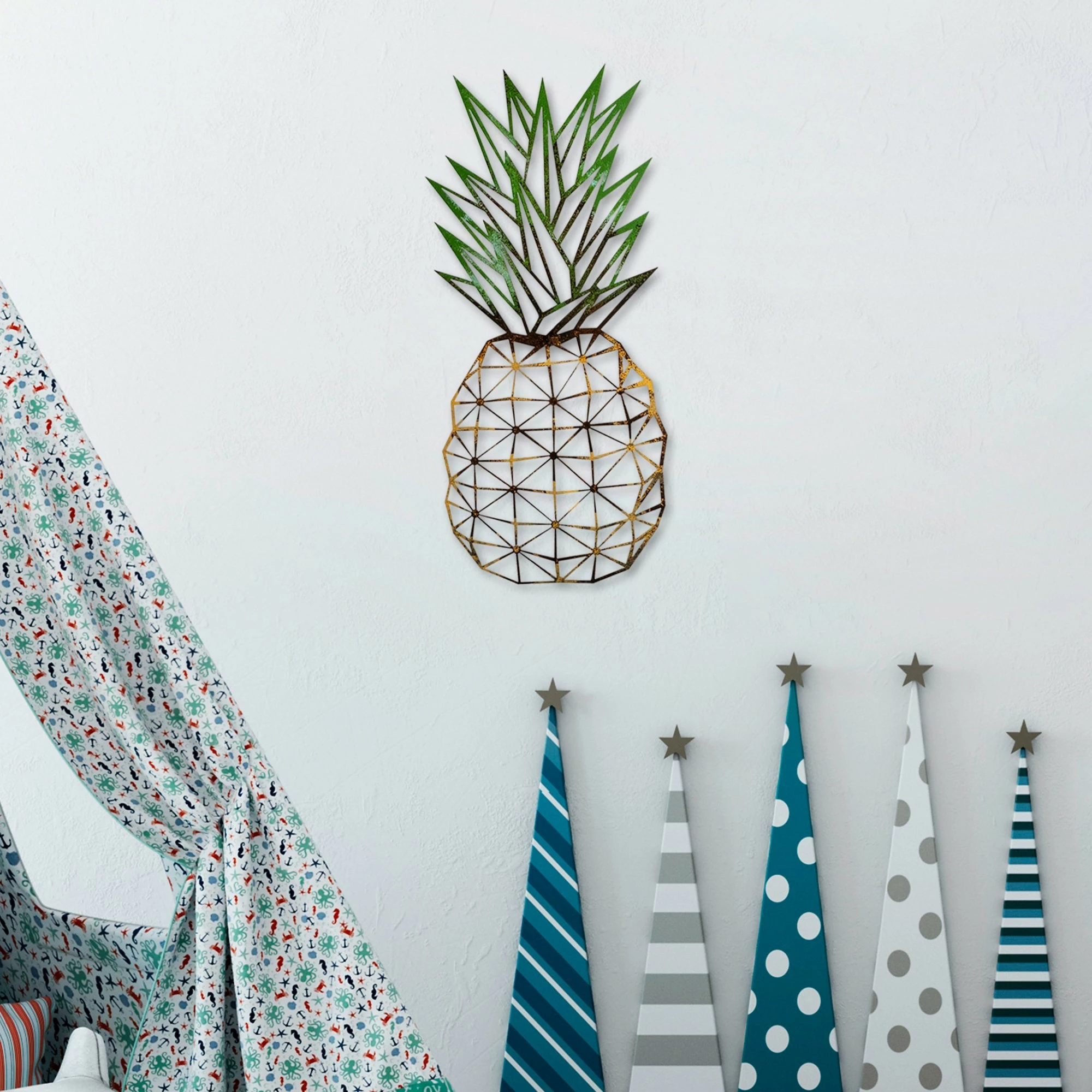 Aksesor muri dekorativ prej metali, ananas, Wallity 223