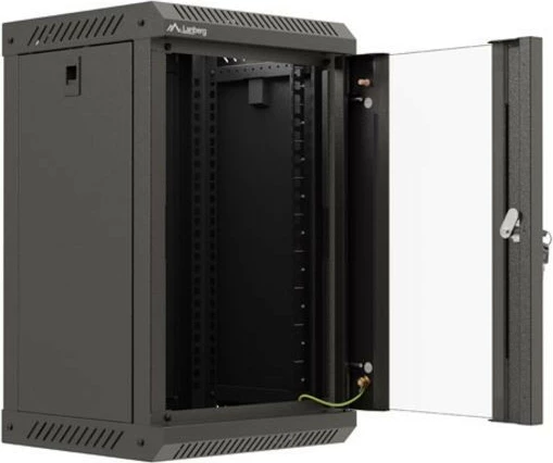 Kasë rrjeti Lanberg WF11-3309-10B, 9U, 10", montim në mur, e zezë