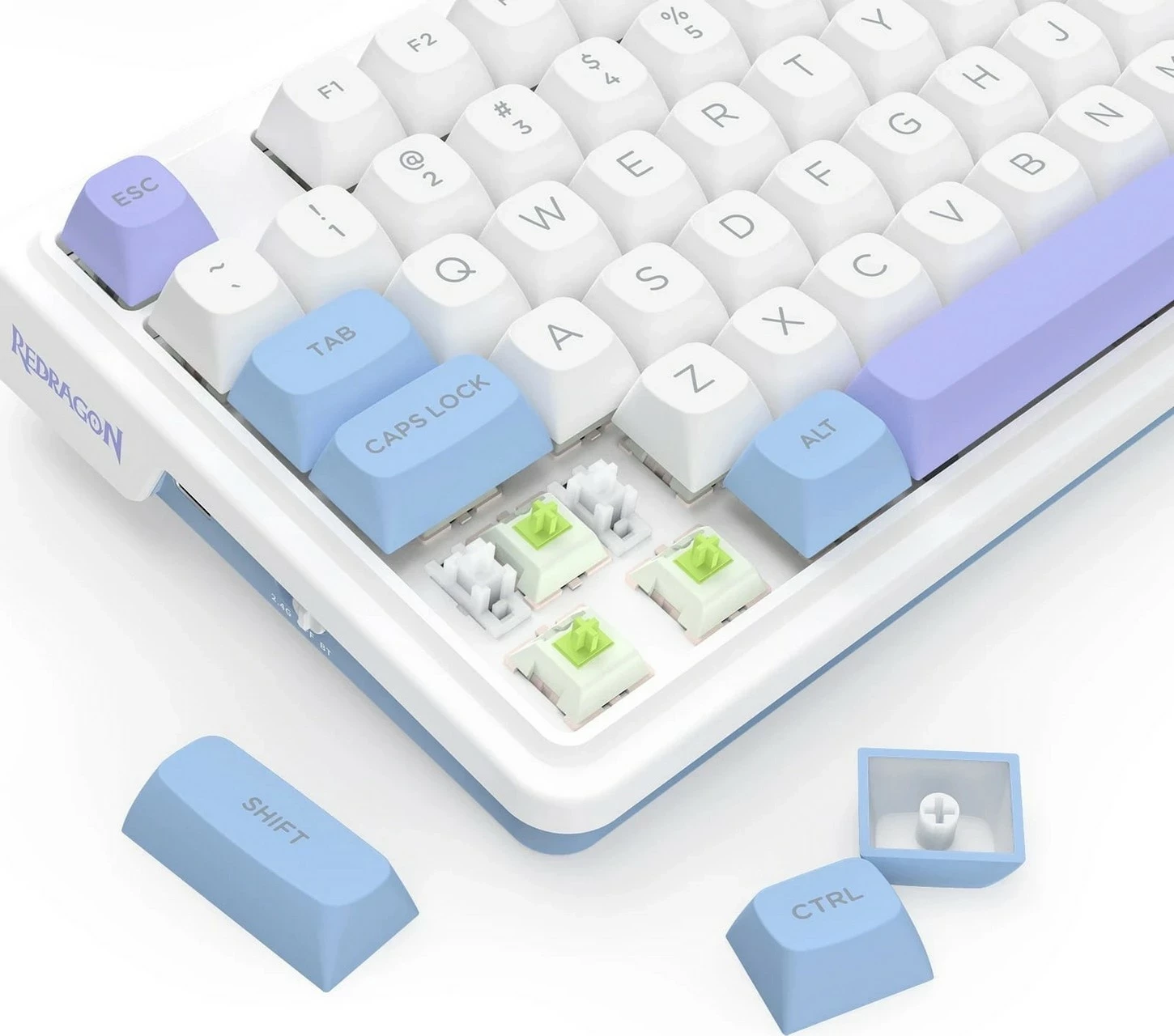 Tastierë mekanike Redragon Ucal Max K673WBP-RGB-MAX, 75%, RGB, wireless, e bardhë