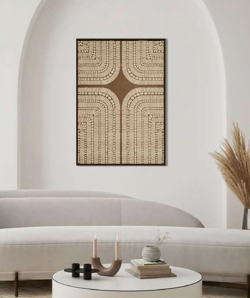 Pikturë dekorative New Age, kanavacë, ngjyrë bezhë-kafe, 80x120x4cm