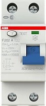 Ndërprerës diferencial ABB Compact-Fi F202A-25/0,03, 2P 25A 30mA, Type A, i bardhë