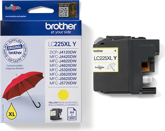 Toner Brother LC225XLY, ngjyrë e verdhë, high yield, 1200 faqe
