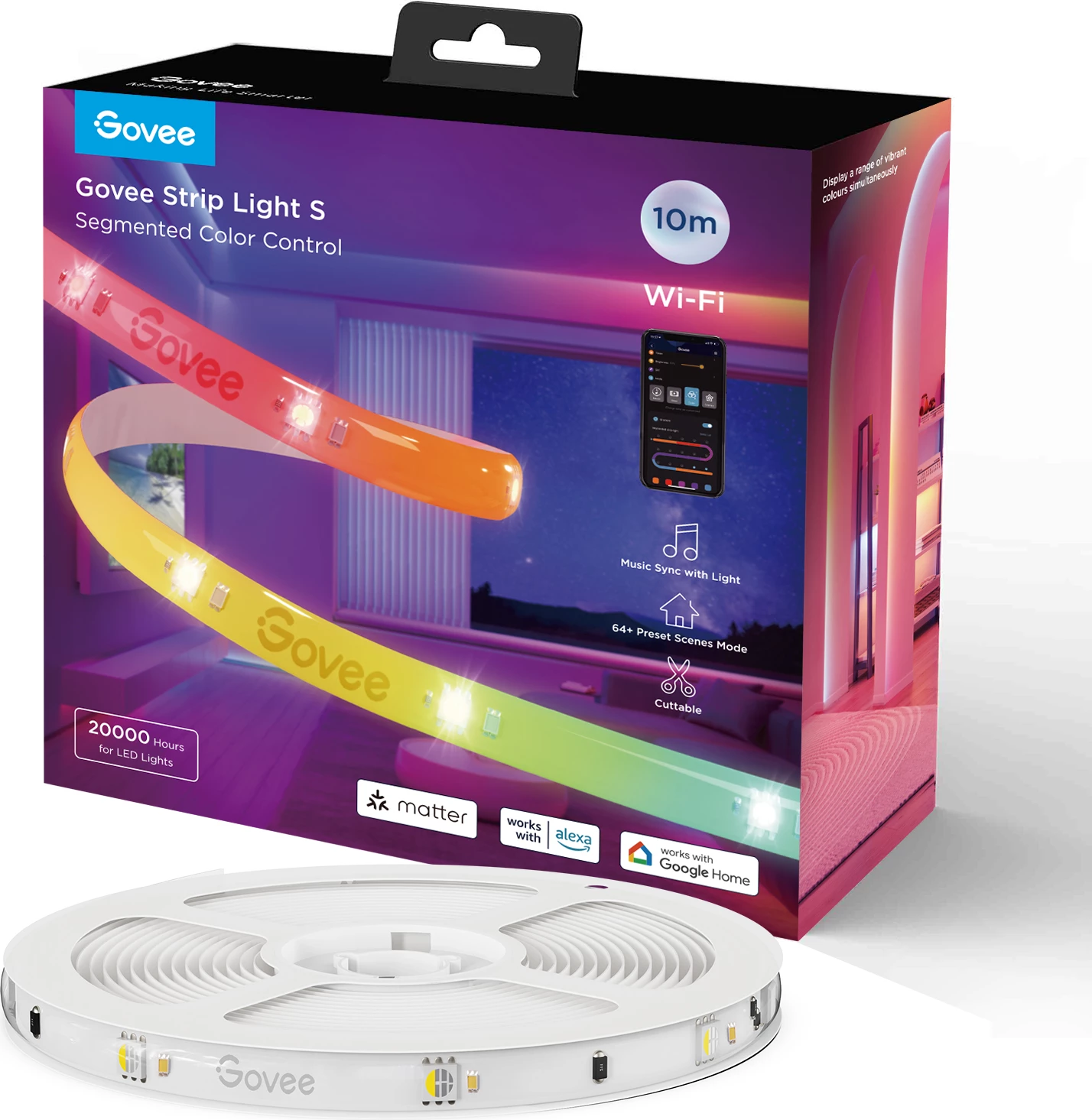 Shirit LED RGBIC Govee Strip Light S 10m, Wi‑Fi