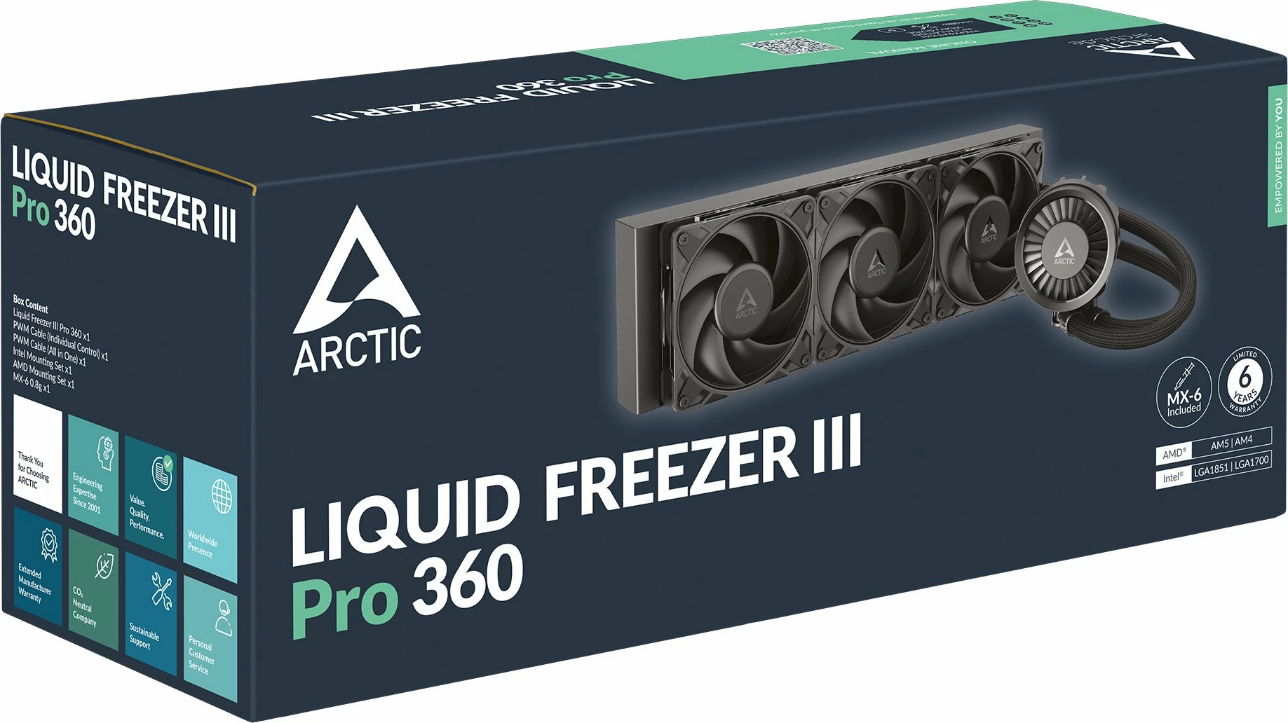 Sistem ftohjeje me ujë Arctic Liquid Freezer III Pro 360 ACFRE00180A, radiator 360 mm, 3x120 mm, i zi