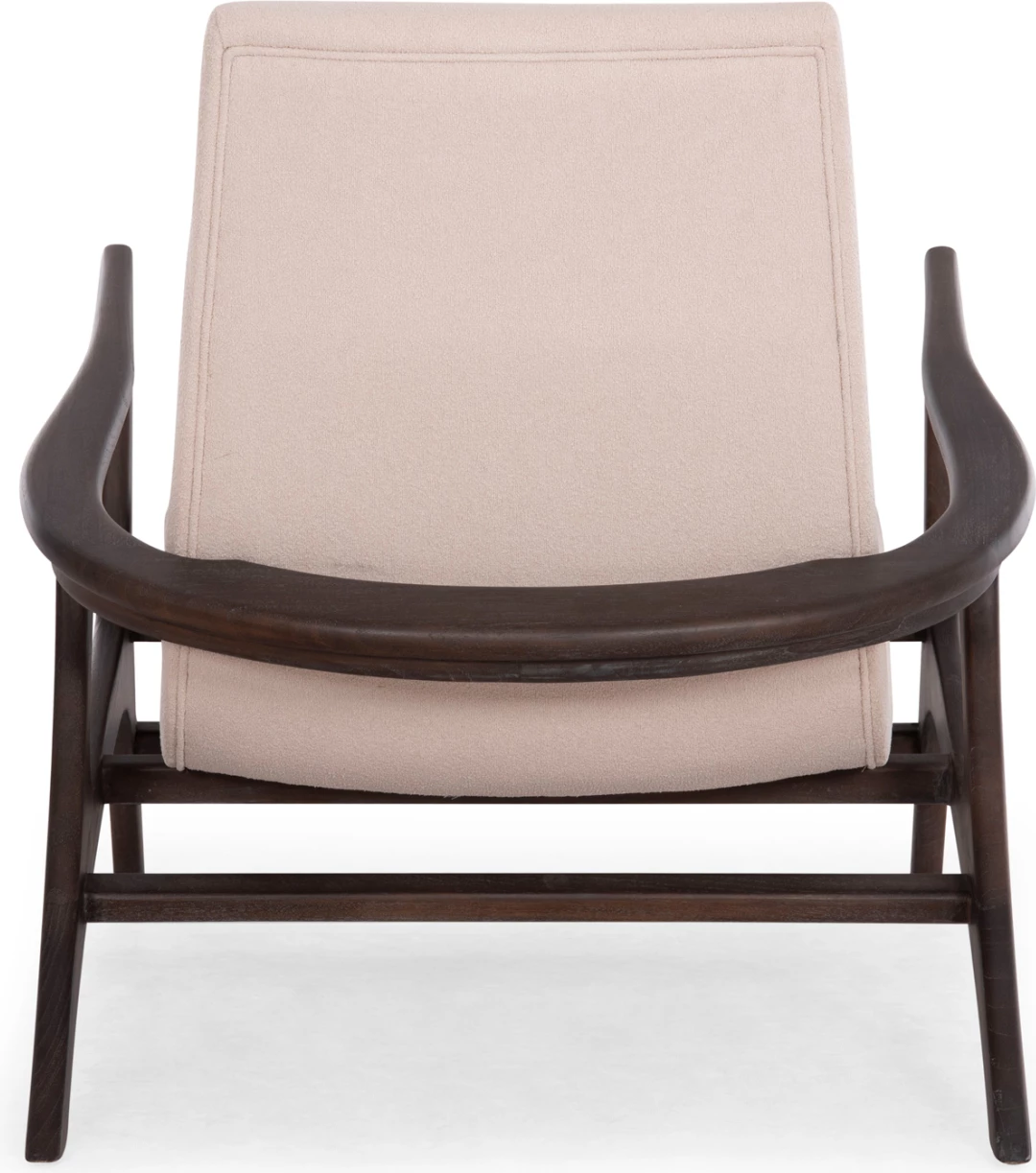 Fotel lounge ARYA, dru teku, ngjyrë e zezë-krem boucle, 79x88x83cm