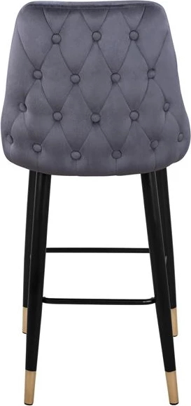 Karrige për bar SERENITY FH8519.01 prej kadife gri me kornizë metalike 51x57x110cm, set prej 2 copë