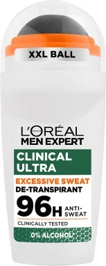 Deodorant roll-on për meshkuj L'Oreal Paris Men Expert Clinical Ultra 96H, 50ml