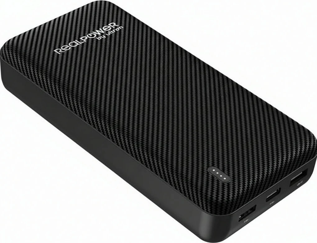 Power bank Realpower PB-20000 SSB, 20.000mAh, bateri solid-state, e zezë