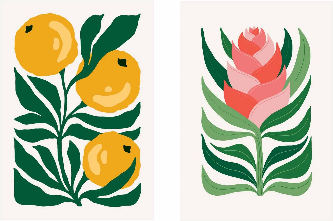 Piktura dekorative me kornizë MDF (2 copë), Wallity, Mp2-00111, 40x50cm