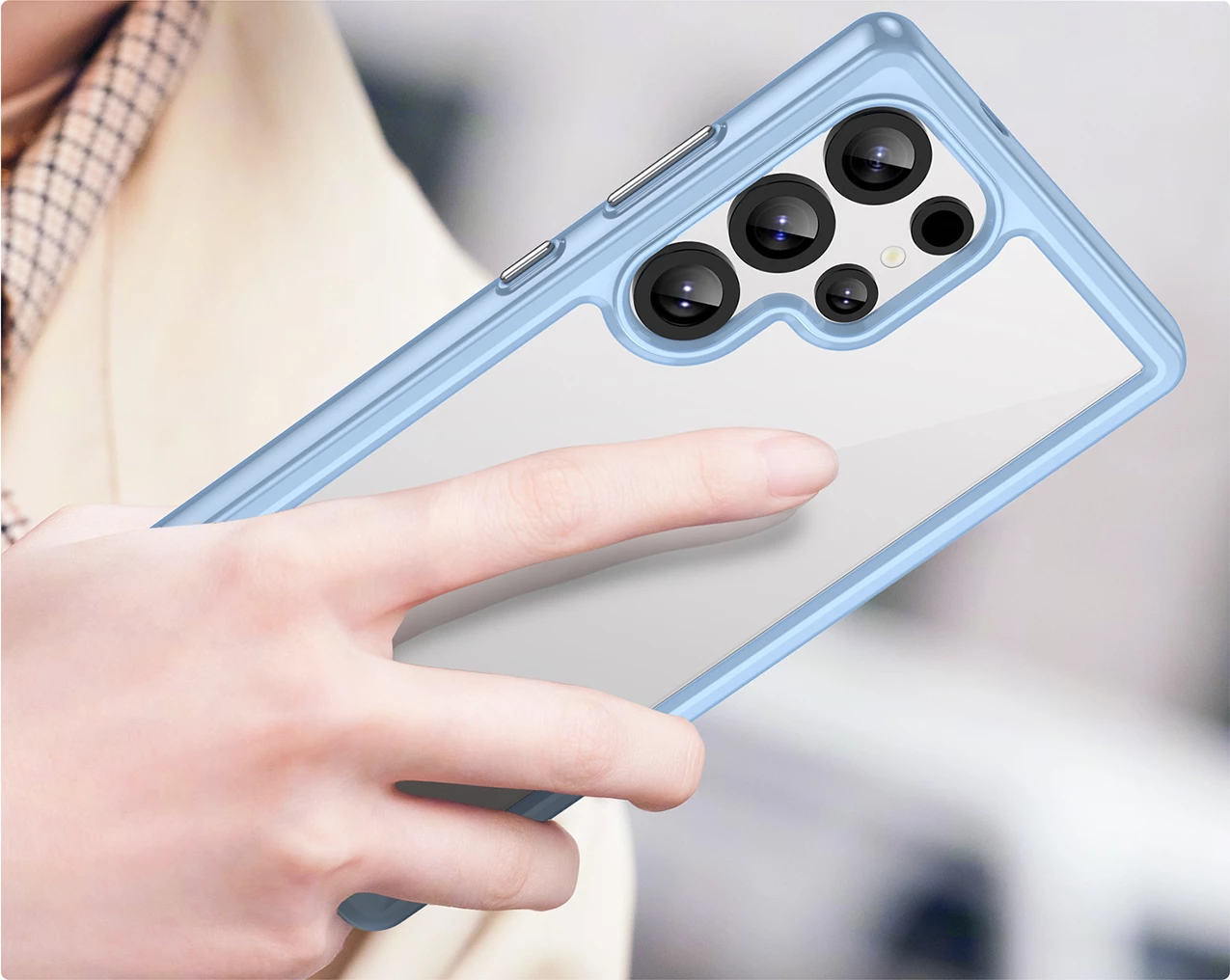 Mbështjellës Hurtel Outer Space Case për Samsung Galaxy S25 Ultra, TPU/PC, Kaltër