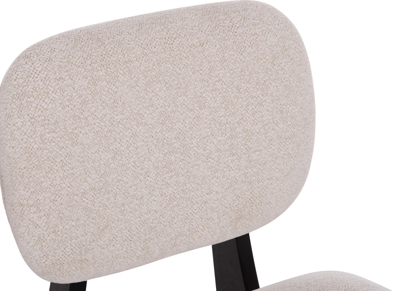 Karrige ngrënieje BELLISI, stof krem i bardhë, dru i zi, FH18248.02, 53x56x78cm, set prej 2 copësh