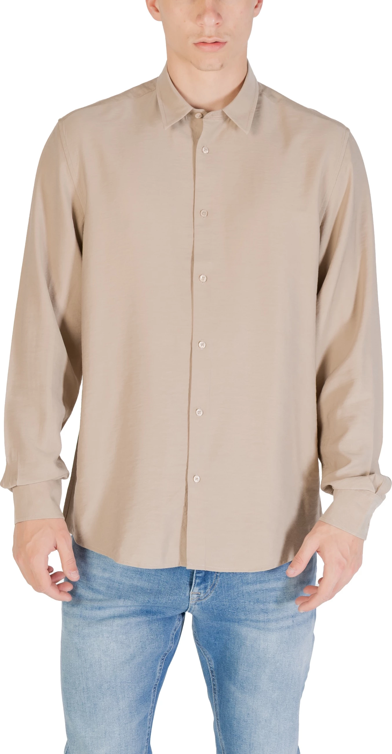 Këmishë për meshkuj Antony Morato Napoli Regular Fit MMSL00752-FA400082, bezhë