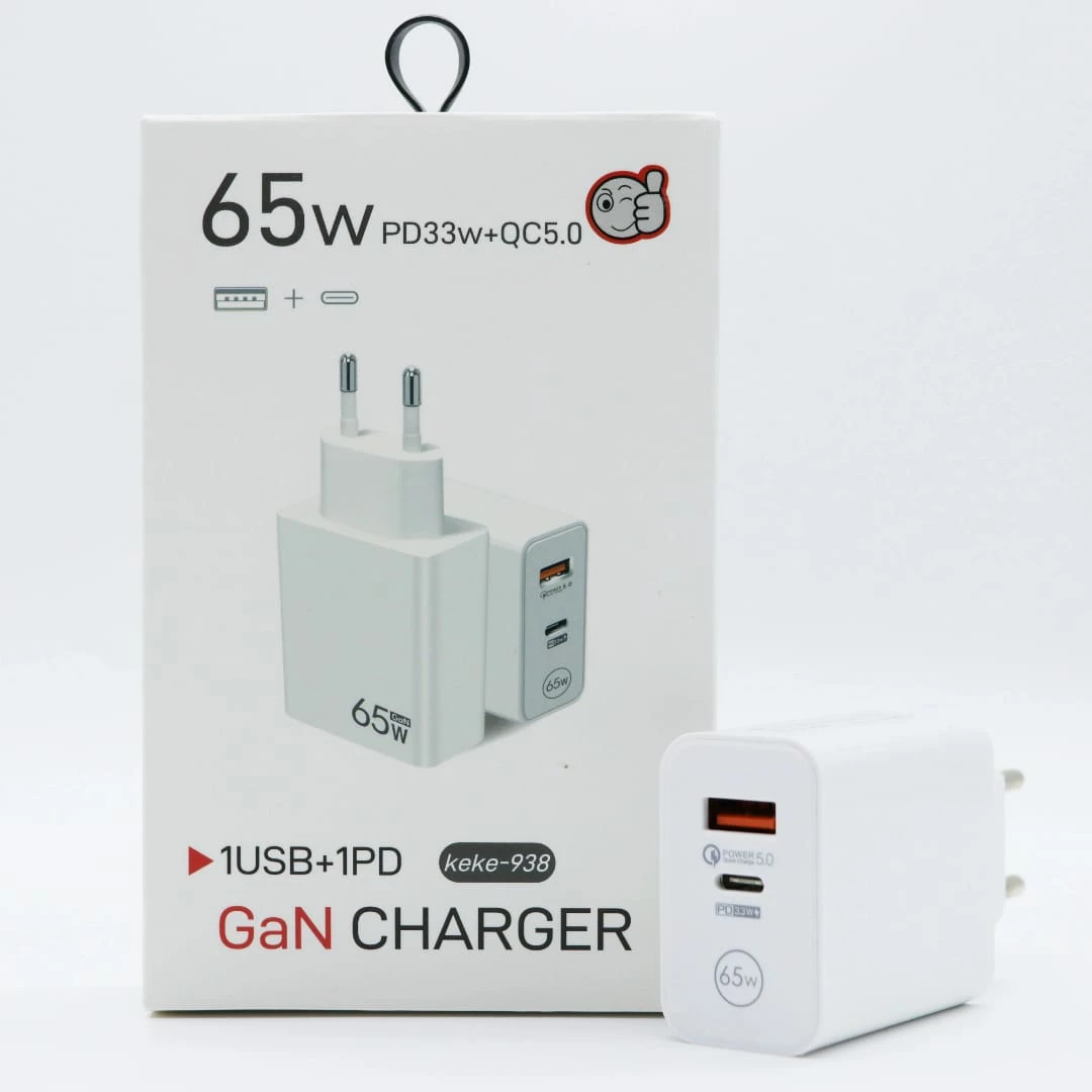 Karikues i Shpejtë GaN 65W me PD & QC 5.0 për Multi-Device Charging