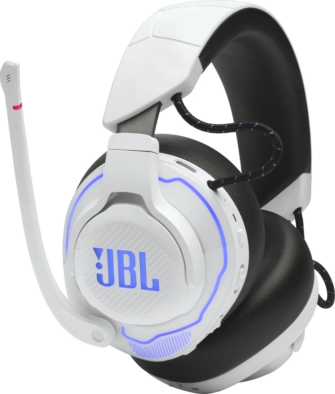 Kufje gaming JBL Quantum 910P, console wireless, ANC, head tracking, 39 orë, bardhë/blu