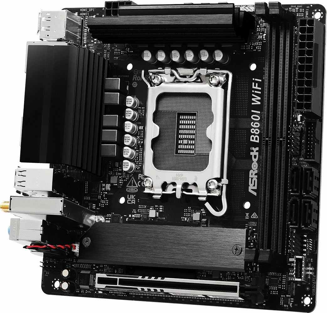 Pllakë amë ASRock B860I WiFi Mini-ITX, e zezë, me 2 antena WiFi