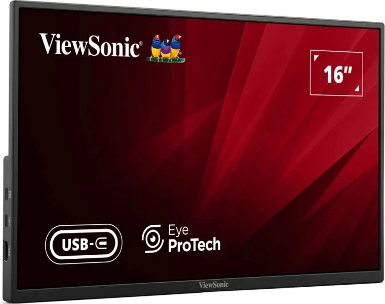 Monitor portativ ViewSonic VA1650 16\" IPS Full HD USB-C/HDMI me altoparlantë, i zi