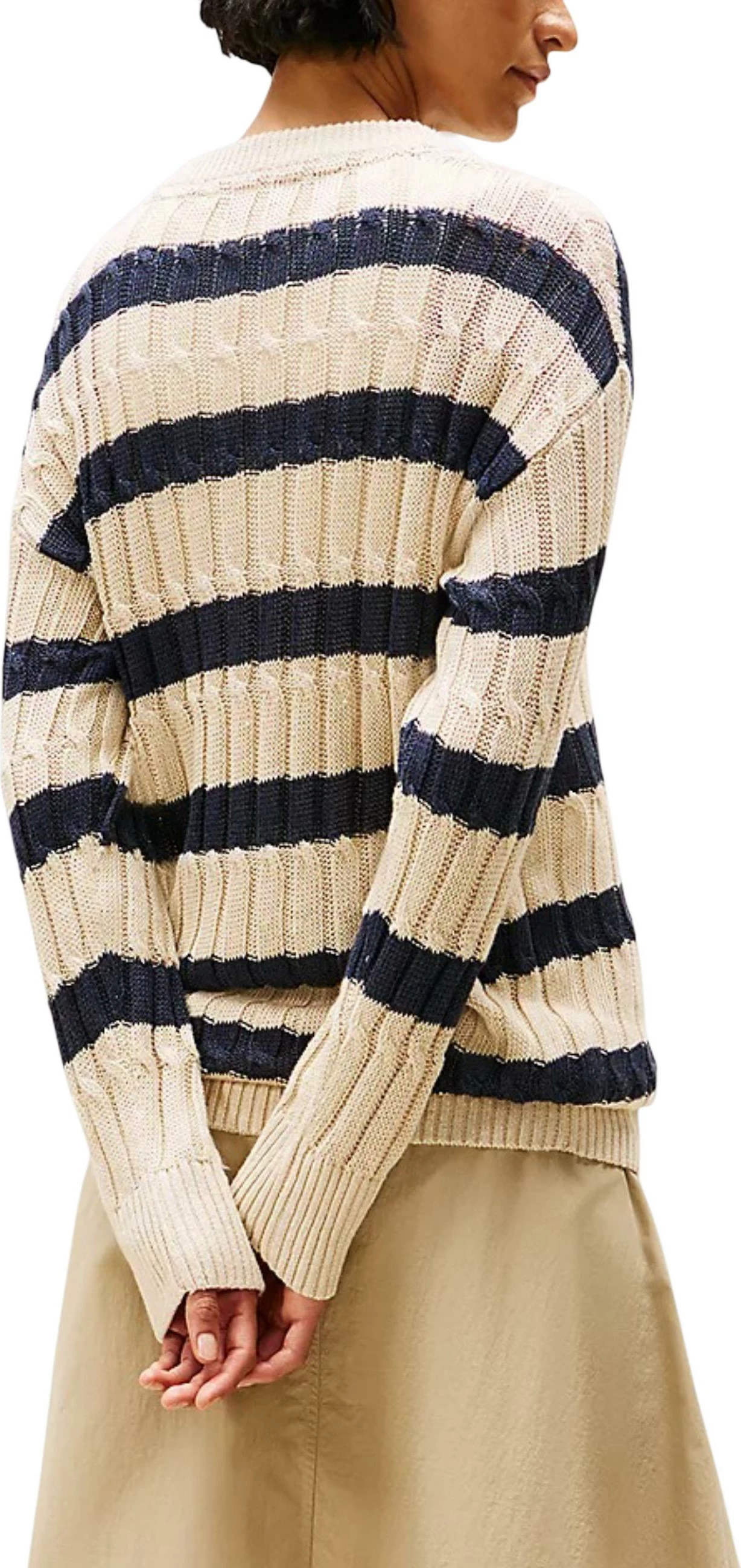 Xhemper për femra Tommy Hilfiger WW0WW44481, bezhë/blu [Madhësia: L]