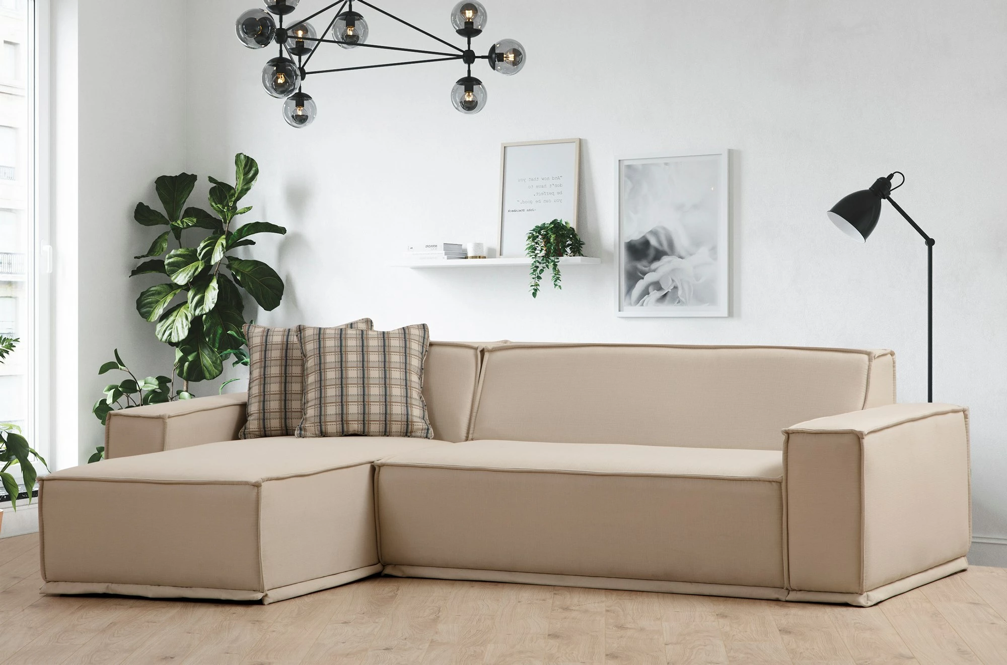 Kënd-sofë Atelier del Sofa, Lego Corner (Chl-2R), krem