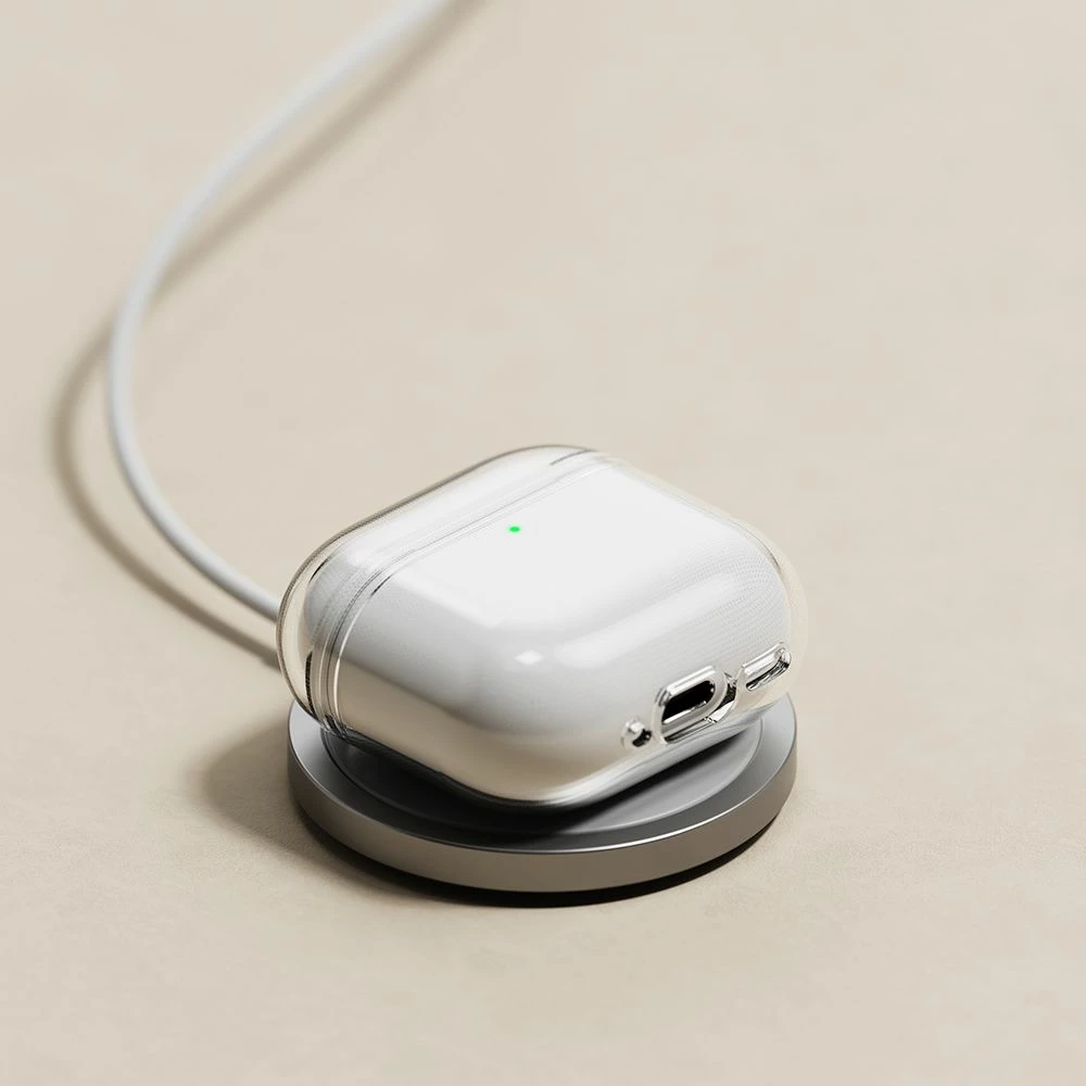 Mbështjellës Ringke Air për Apple AirPods 4, Transparent Glitter, me karabiner