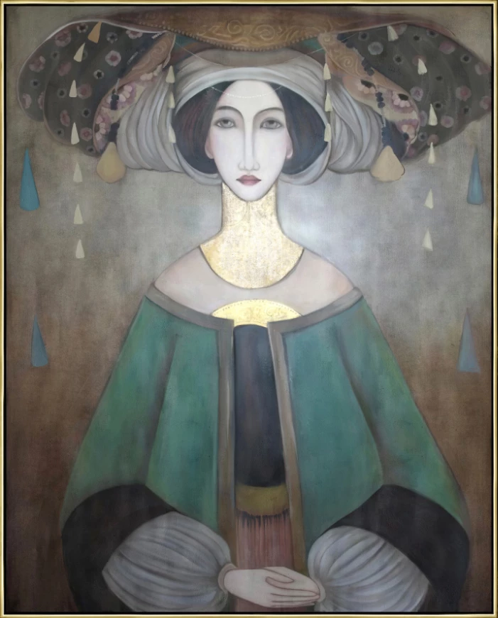 Pikturë dekorative EAST LADY, kanavacë, shumëngjyrëshe, kornizë druri, ar, 80x100x5cm