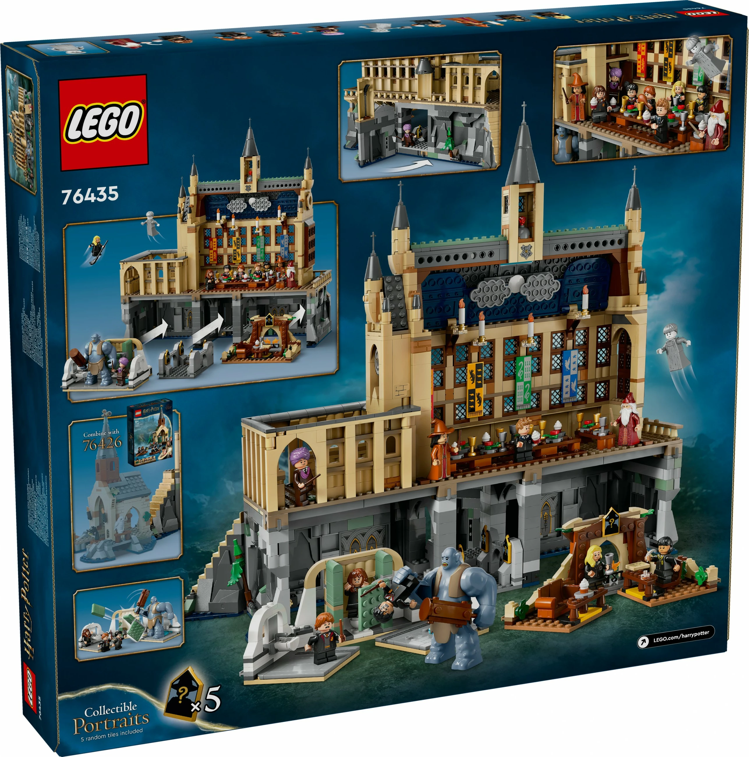 Set ndërtimi LEGO Hogwarts™ Castle: The Great Hall, 1732 pjesë, plastikë, 2.92 kg